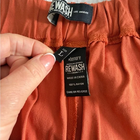 Rewash Terracotta Pants orange wide-leg palazzo pants. - Picture 8 of 9